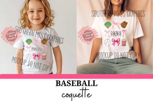 BASEBALL COQUETTE- mom and sister bundle